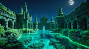 An ancient stone city, half-submerged in ocean - L1.jpg
