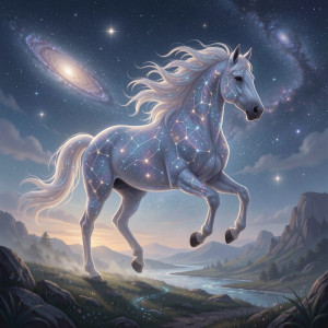A majestic celestial horse, its mane flowing like a cosmic river.jpg