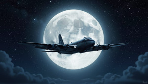 Lancaster bomber in night sky under full moon - F19.jpg