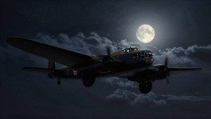 Lancaster bomber in night sky under full moon - Z.jpg