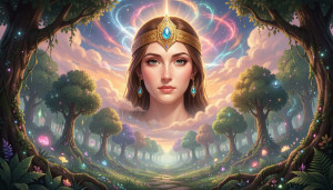 Face of Goddess Asherah in the sky over magical forest.jpg