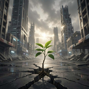 A lone, resilient sapling pushes through a crack in the pavement.jpg