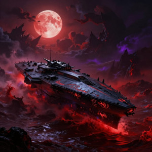 Demonic stealth warship in Devil's Sea under blood moon - Z.jpg