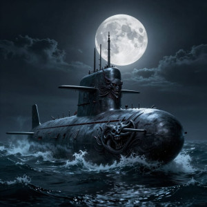 Demonic submarine in the Caribbean under full moon - Z.jpg