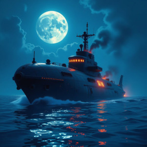 Demonic submarine in the Caribbean under full moon - Н11.jpg