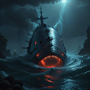 Demonic submarine in the Caribbean under full moon - BXL.jpg