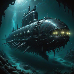 Demonic submarine in the Caribbean under full moon - СXL.jpg