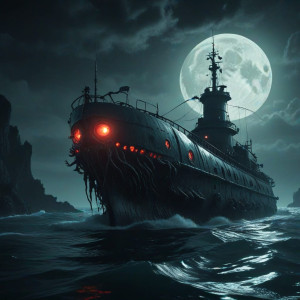 Demonic submarine in the Caribbean under full moon - MXL.jpg