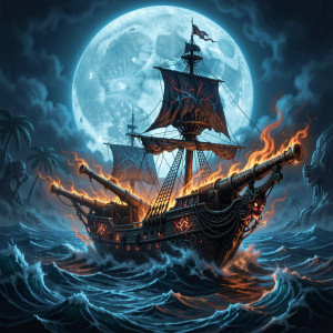 Demonic gunboat in the Caribbean under full moon.jpg