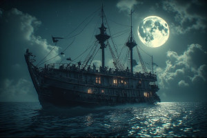 Demonic gunboat in the Caribbean under full moon - P2.jpg