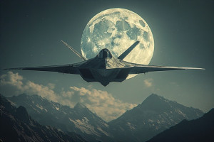 Demonic stealth aircraft over the mountains under full moon - P5.jpg