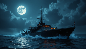Demonic stealth boat over the mountains under full moon - PL1.png