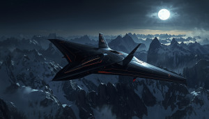 Demonic stealth aircraft over the mountains under full moon - L1.jpg