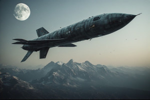 Demonic stealth cruise missile over the mountains under full moon - P4.jpg