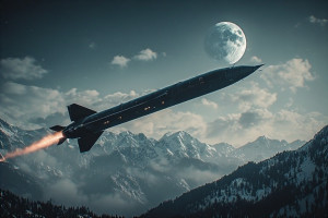 Demonic stealth cruise missile over the mountains under full moon - P6.jpg