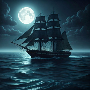 Demonic stealth gunboat in the Caribbean under full moon - G3.jpg