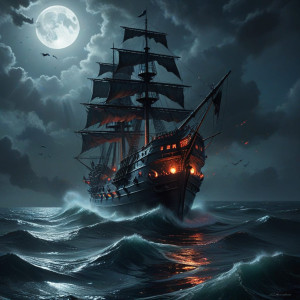 Demonic stealth gunboat in the Caribbean under full moon - BXL.jpg