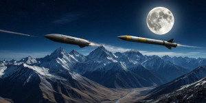 Demonic hypersonic missile over the mountains under full moon - S.jpg