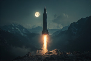 Demonic hypersonic missile over the mountains under full moon - P5.jpg