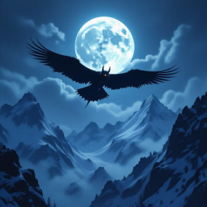 Demonic stealth aircraft over the mountains under full moon - Н11.jpg