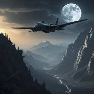 Demonic stealth aircraft over the mountains under full moon - MXL.jpg