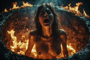 Beautiful naked woman inside deep burning well - P3.jpg