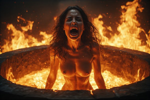 Beautiful naked woman inside deep burning well - P4.jpg
