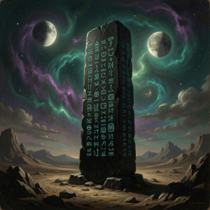 A colossal, obsidian monolith stands sentinel on a desolate alien planet.jpg