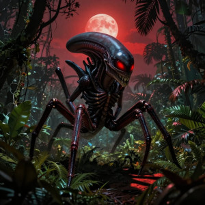 Giant alien spider in African jungle under blood moon - Z.jpg