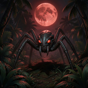 Giant alien spider in African jungle under blood moon - F24.jpg