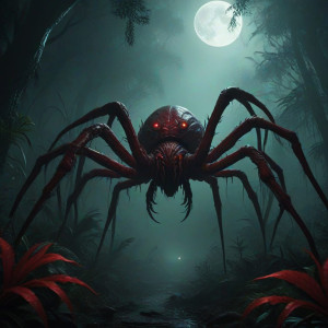 Giant alien spider in African jungle under blood moon - JFL.jpg