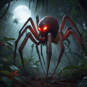 Giant alien spider in African jungle under blood moon - МXL.jpg