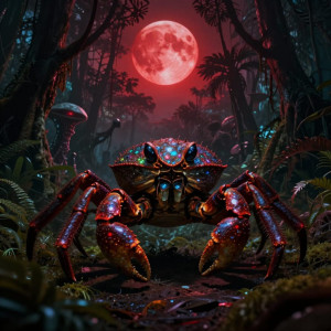 Giant alien crab in African jungle under blood moon - Z.jpg