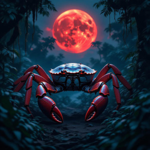 Giant alien crab in African jungle under blood moon - Н11.jpg
