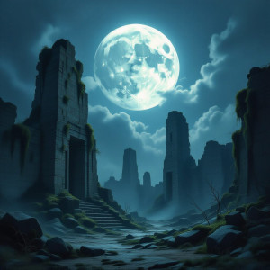 Haunted ruins of prehistoric civilization under full moon - Н11.jpg