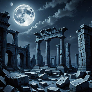 Haunted ruins of prehistoric civilization under full moon - DXL.jpg