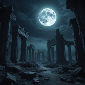 Haunted ruins of prehistoric civilization under full moon - JXI.jpg