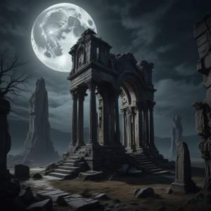 Haunted ruins of prehistoric civilization under full moon - К4.jpg