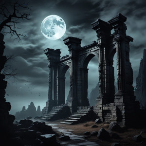 Haunted ruins of prehistoric civilization under full moon - FXL.jpg