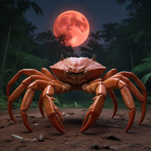 Giant alien crab in African jungle under blood moon - JXI.jpg
