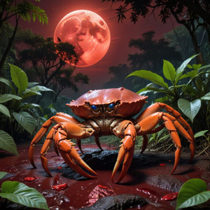 Giant alien crab in African jungle under blood moon - АXL.jpg
