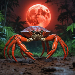 Giant alien crab in African jungle under blood moon - МXL.jpg