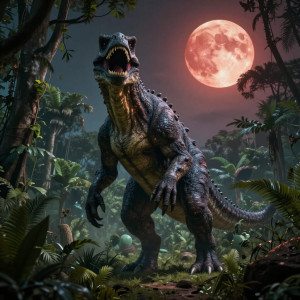 Giant prehistoric monster in African jungle under blood moon - Z.jpg
