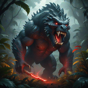 Giant prehistoric monster in African jungle under blood moon - CXL.jpg