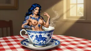 lydia-the-tattooed-lady-a-muscular-delft-blue-tattooed-woman-bare-chested-in-a-delft-blue-teacup-on-.webp