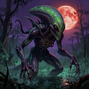 Giant alien monster in Louisiana swamp under blood moon - Z.jpg