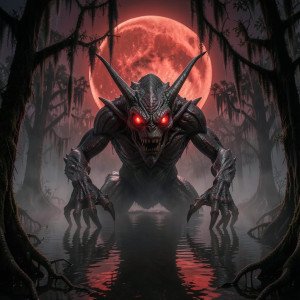 Giant alien monster in Louisiana swamp under blood moon - F24.jpg
