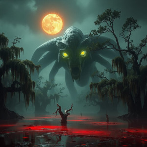 Giant alien monster in Louisiana swamp under blood moon - JFL.jpg