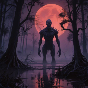 Giant alien monster in Louisiana swamp under blood moon - R5.jpg