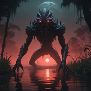 Giant alien monster in Louisiana swamp under blood moon - МXL.jpg